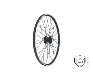 Zapleten koleso predn KLS DRAFT Dynamo V-brake, 26", black