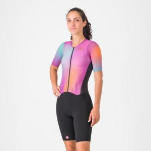 Castelli 23083 PR 2 W SPEED SUIT 010 ierna/hortenzia/oranov -S